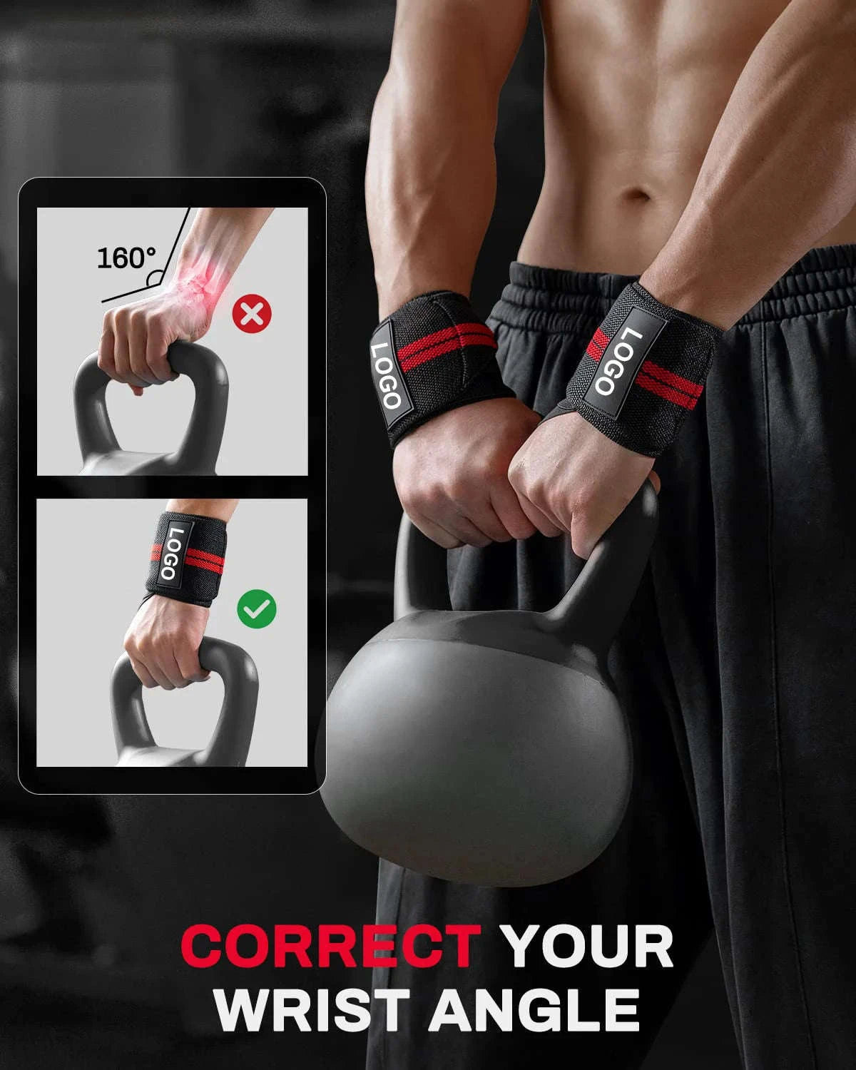 Extra Strength Wrist Wraps for Heavy Lifting Support-gray A / CN