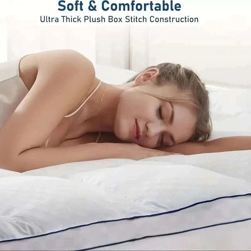 Extra Thick 1000GSM Cooling Mattress Topper with Deep Pocket Fit-Blue / Full / United States