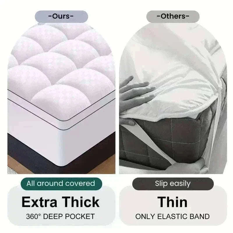Extra Thick 1000GSM Cooling Mattress Topper with Deep Pocket Fit-Blue / Full / United States