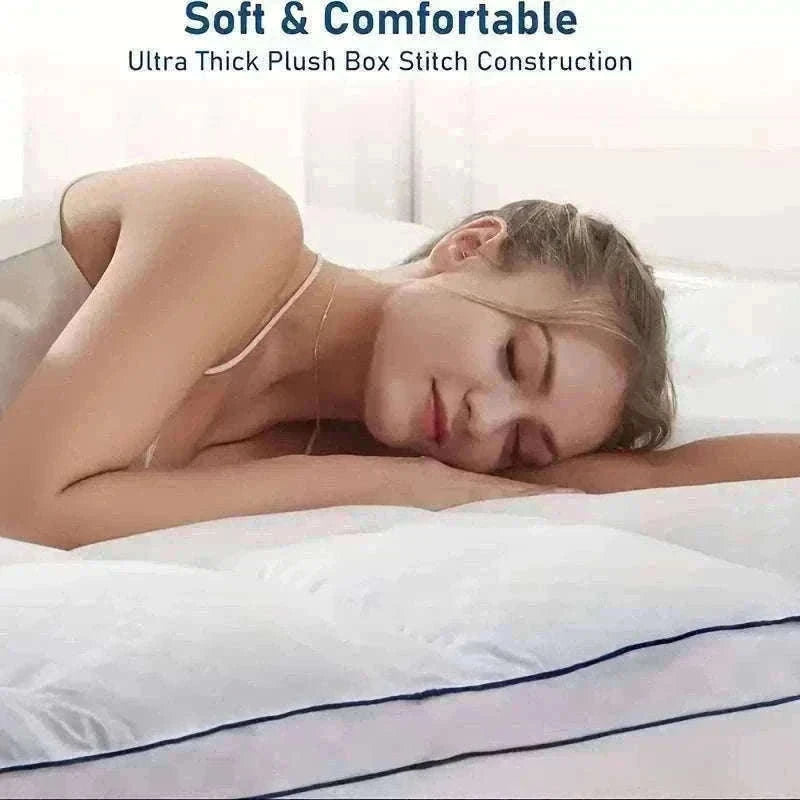 Extra Thick 1000GSM Cooling Mattress Topper with Deep Pocket Fit-Blue / Full / United States