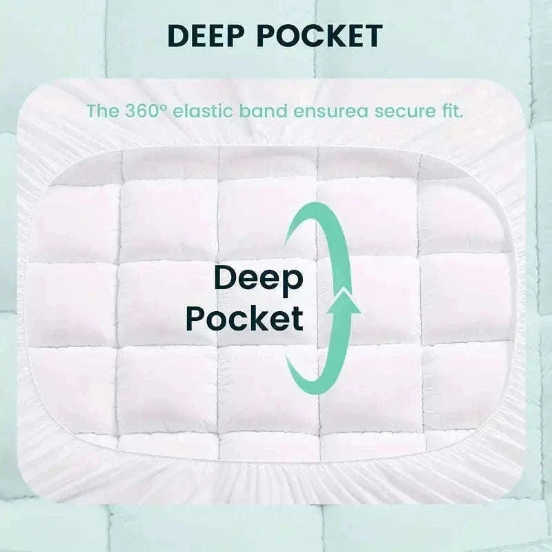 Extra Thick 1000GSM Cooling Mattress Topper with Deep Pocket Fit-Blue / Full / United States