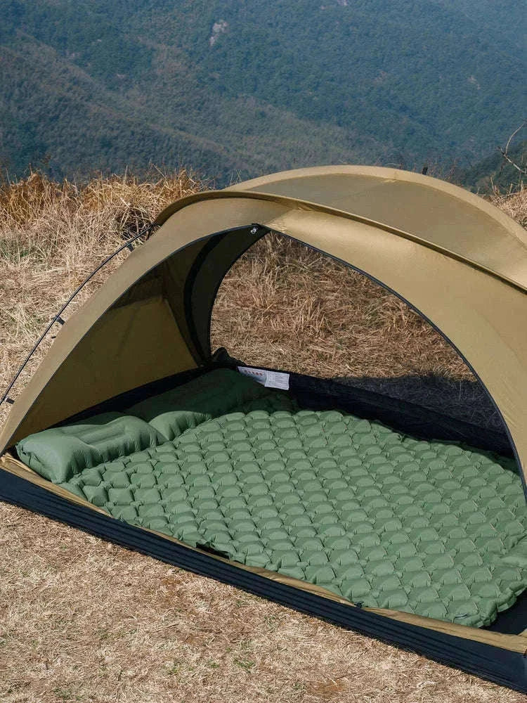 Extra Wide Inflatable Sleeping Pad for Camping Travel-T2312Army green