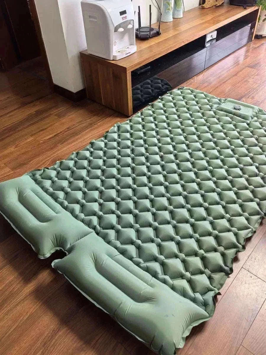 Extra Wide Inflatable Sleeping Pad for Camping Travel-T2312Army green