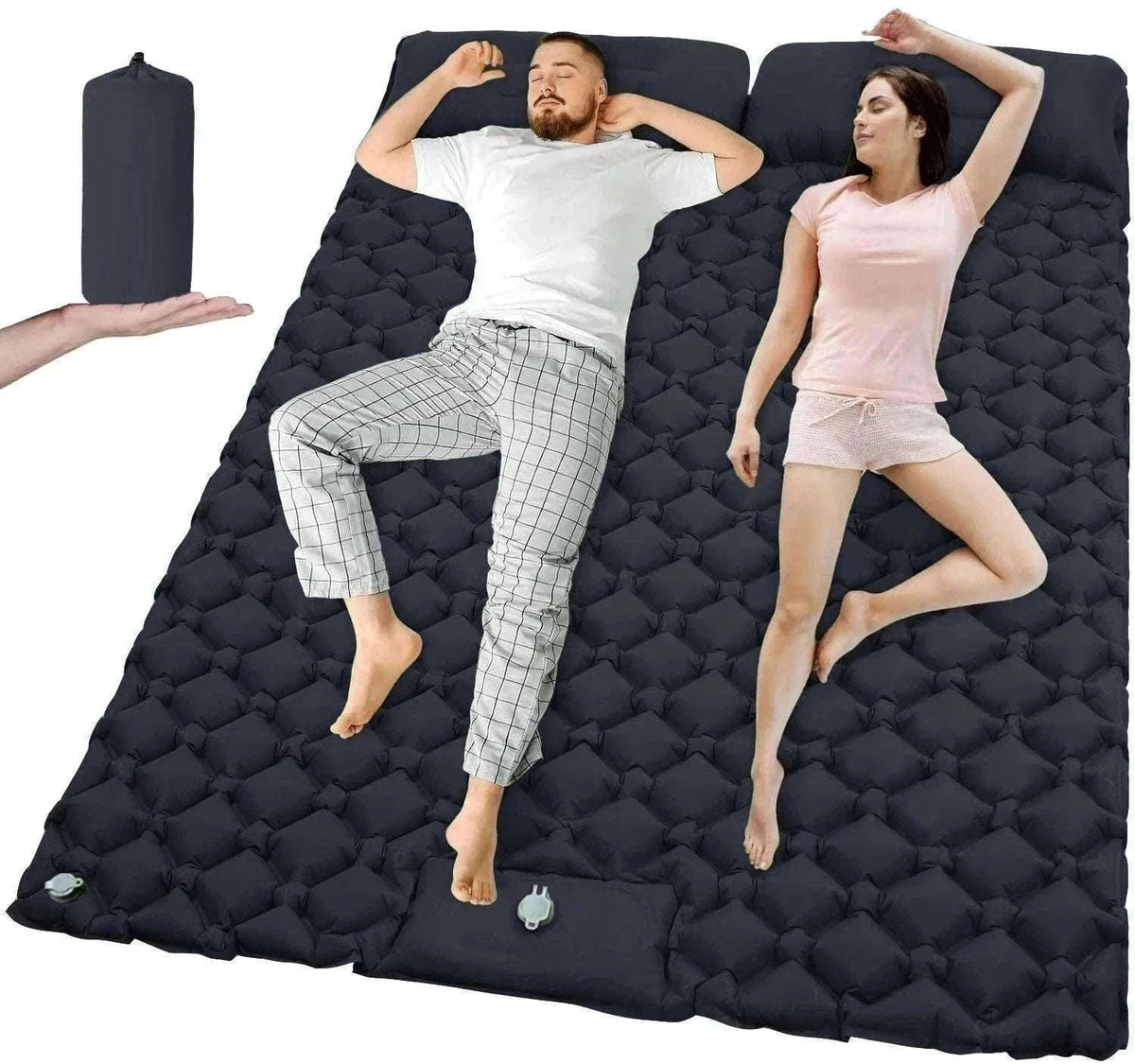 Extra Wide Inflatable Sleeping Pad for Camping Travel-T2312Army green