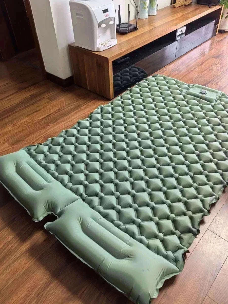 Extra Wide Inflatable Sleeping Pad for Camping Travel-T2312Army green