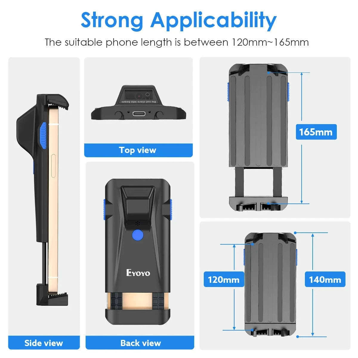 Eyoyo 2D Phone Back Clip Bluetooth Barcode Scanner-Default Title