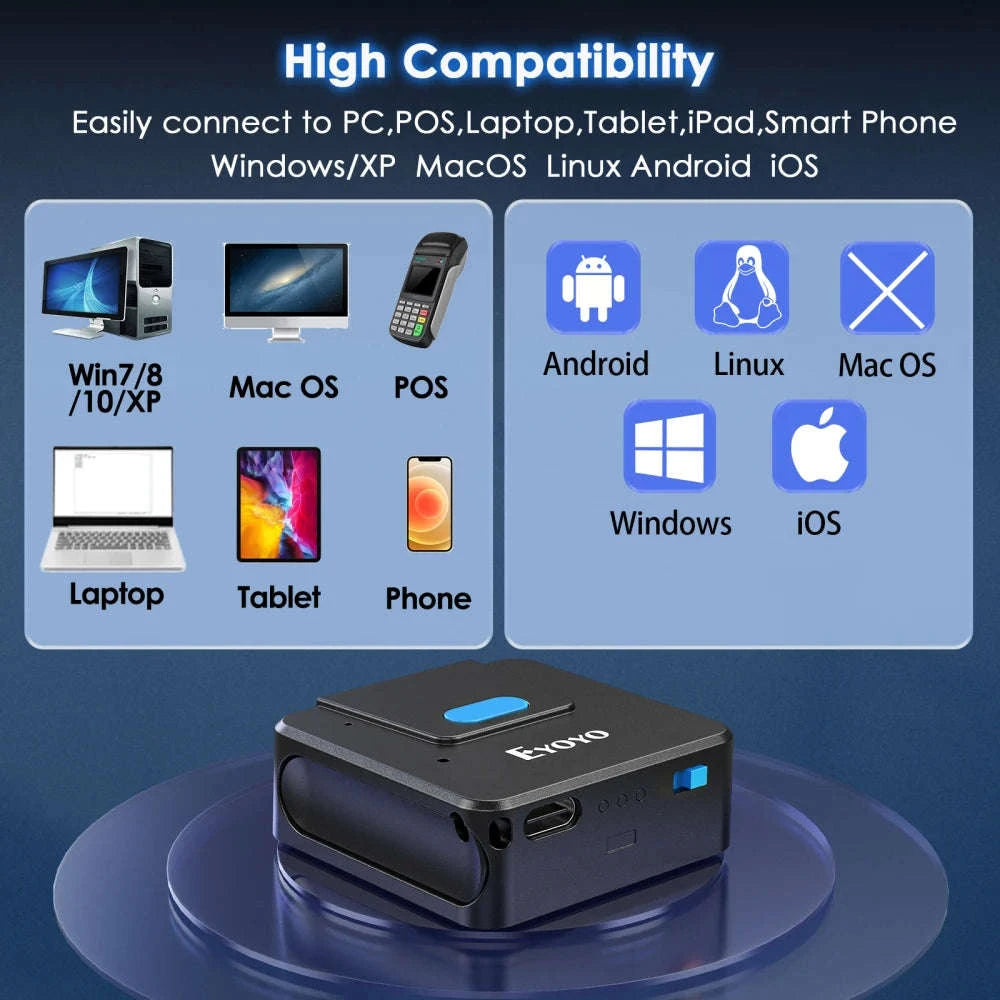 Eyoyo Wearable 2D Bluetooth Barcode Scanner Glove-Default Title