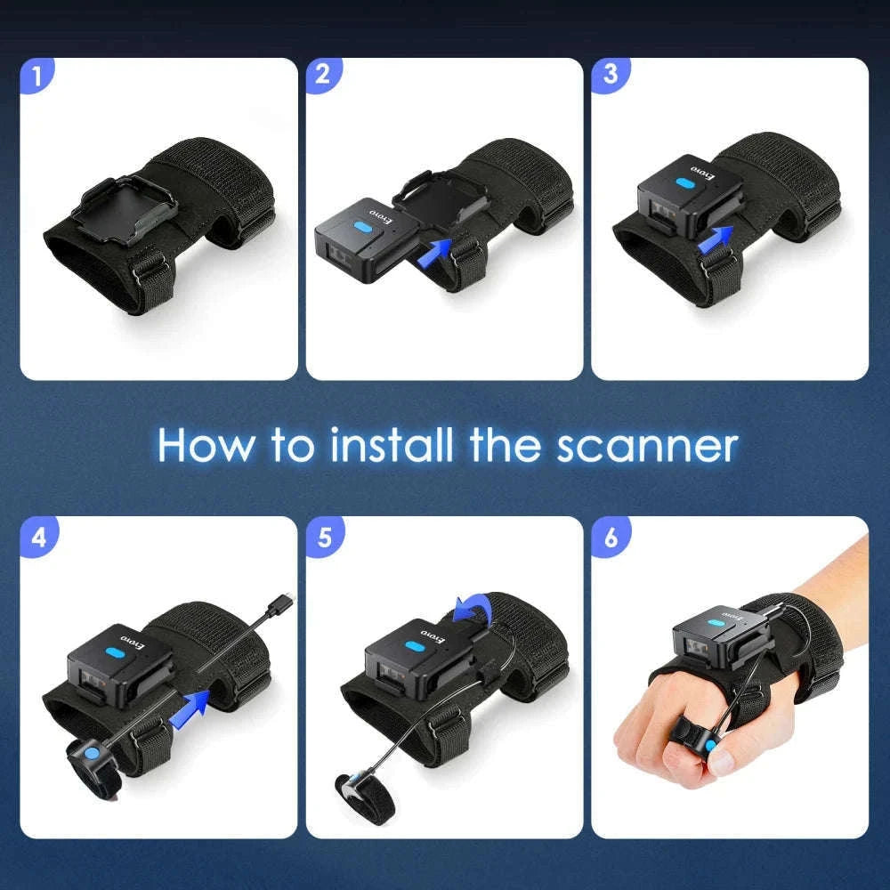 Eyoyo Wearable 2D Bluetooth Barcode Scanner Glove-Default Title