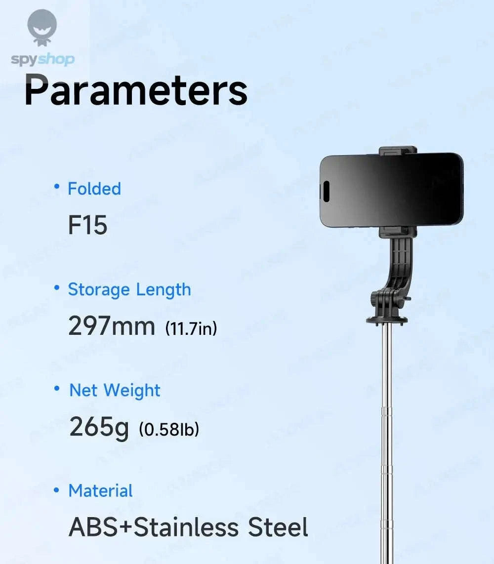 F15 Selfie Stick Tripod with Bluetooth Remote-With 1 Light
