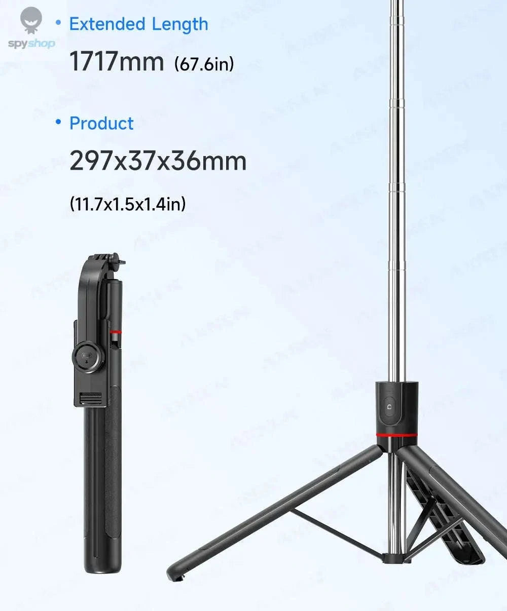 F15 Selfie Stick Tripod with Bluetooth Remote-With 1 Light