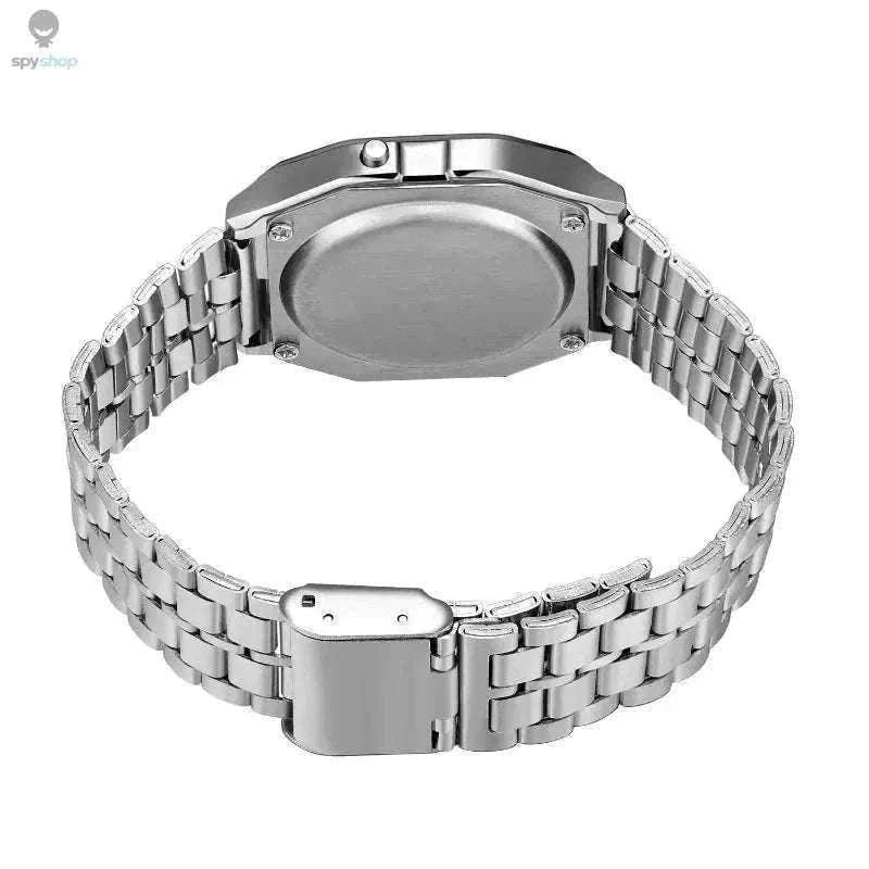 F91W Steel Band LED Digital Sports Watch for Everyday Wear-Silvery