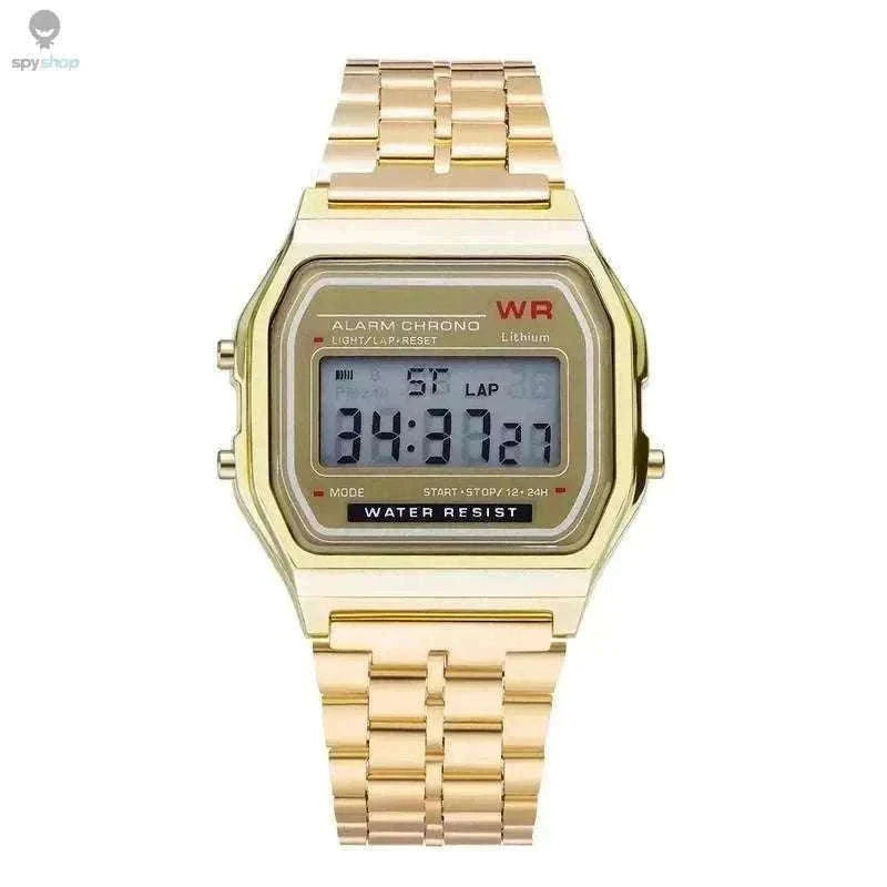 F91W Steel Band LED Digital Sports Watch for Everyday Wear-Silvery