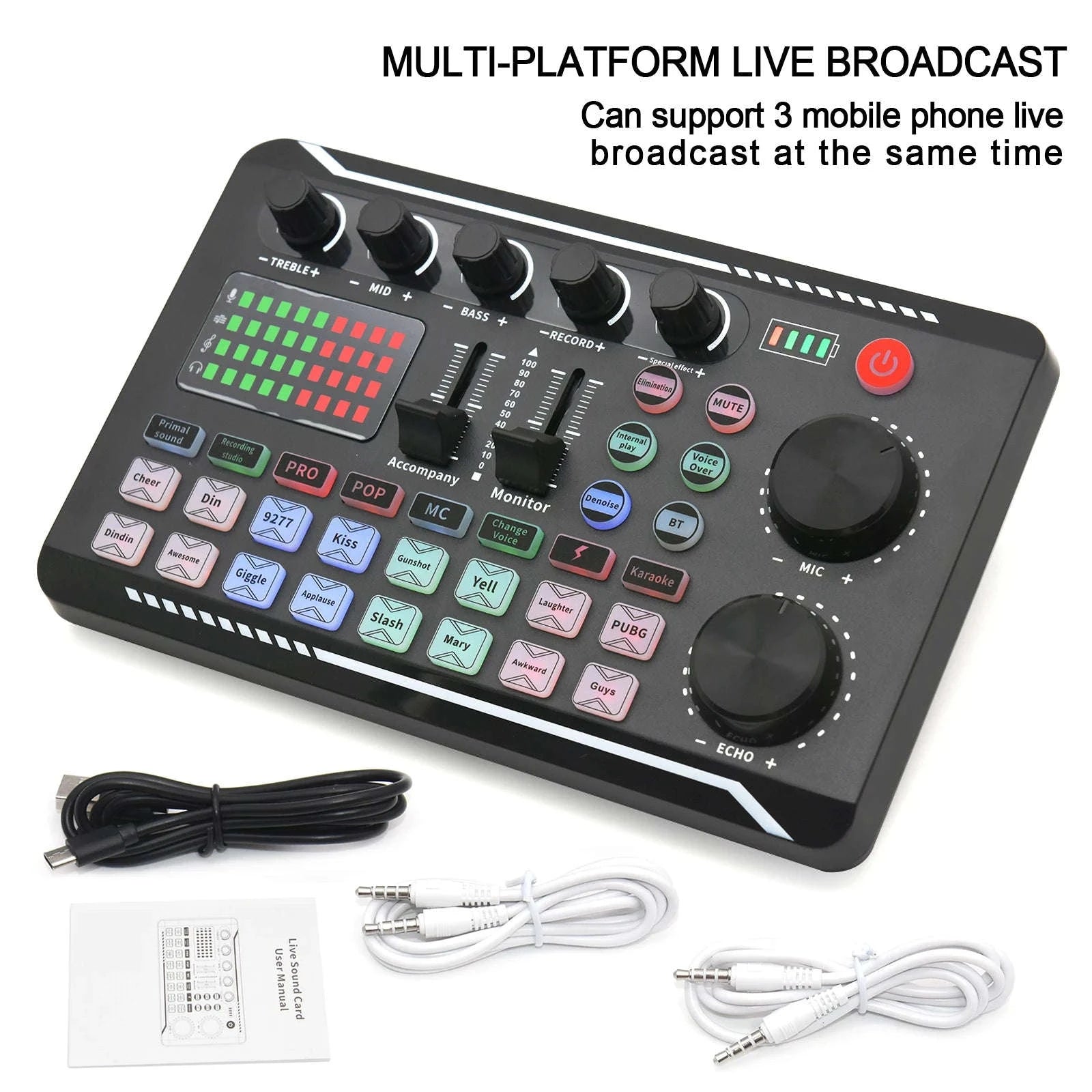 F998 Live Sound Card and DJ Audio Mixer-Default Title