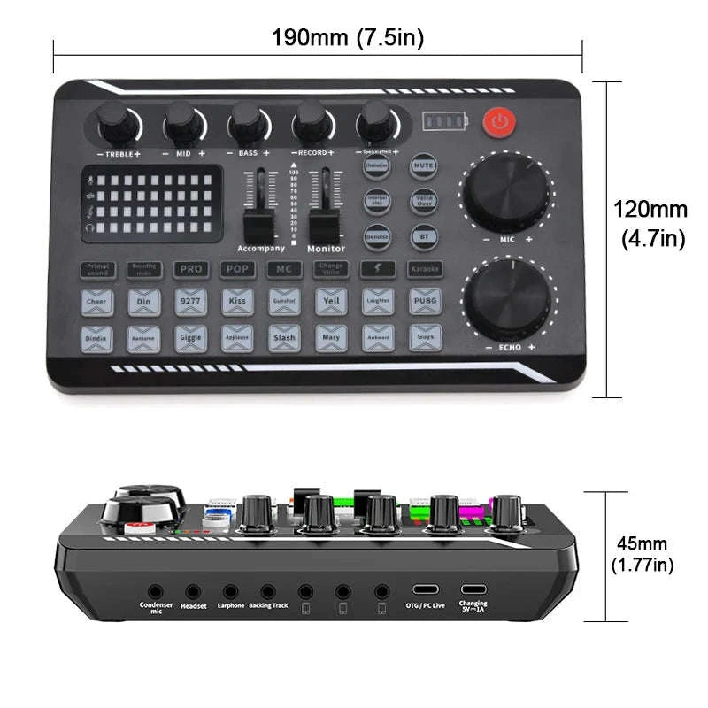 F998 Live Sound Card and DJ Audio Mixer-Default Title