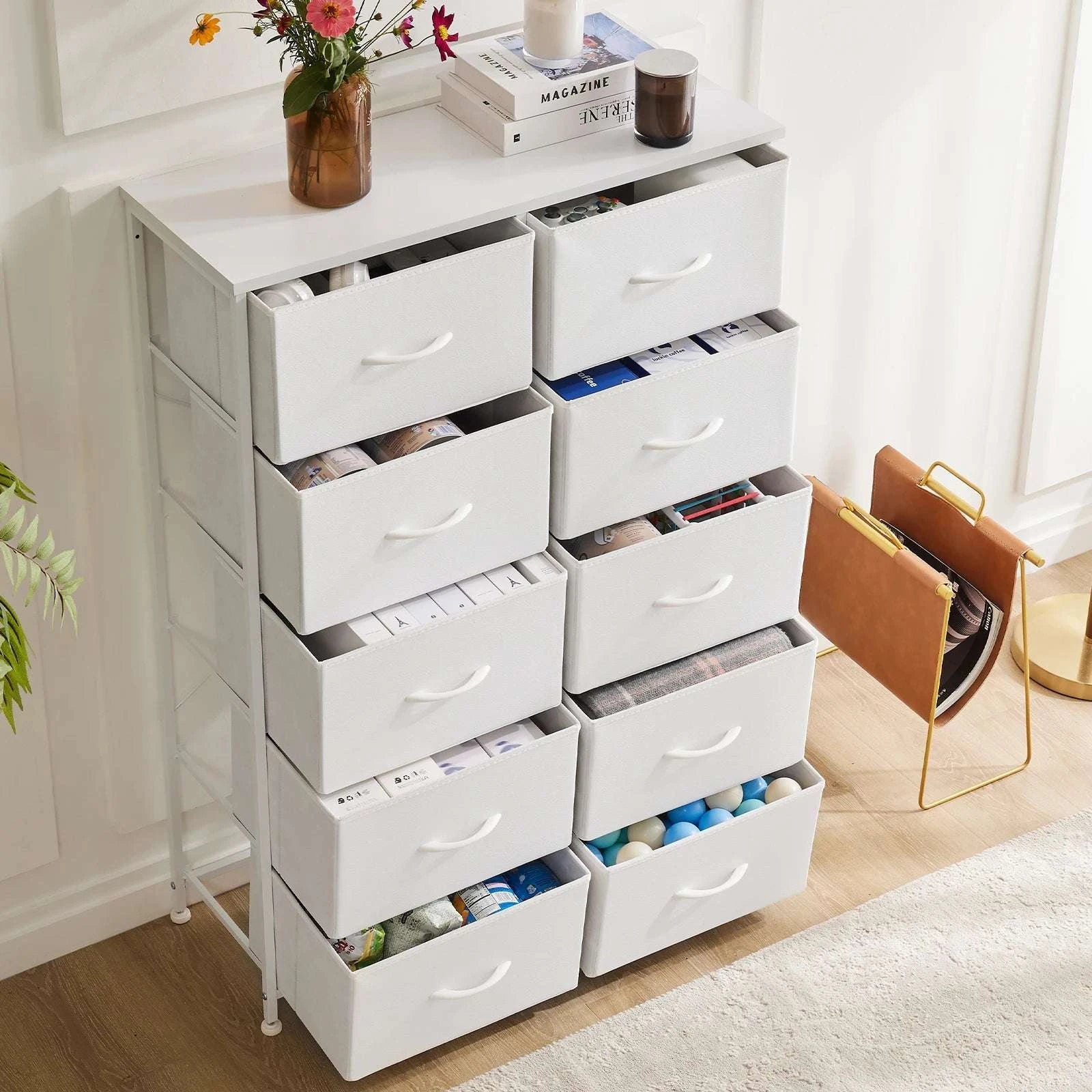 Fabric Drawer Dresser with 5/7/10 Drawers Bedroom Storage Unit-7 Drawers / United States