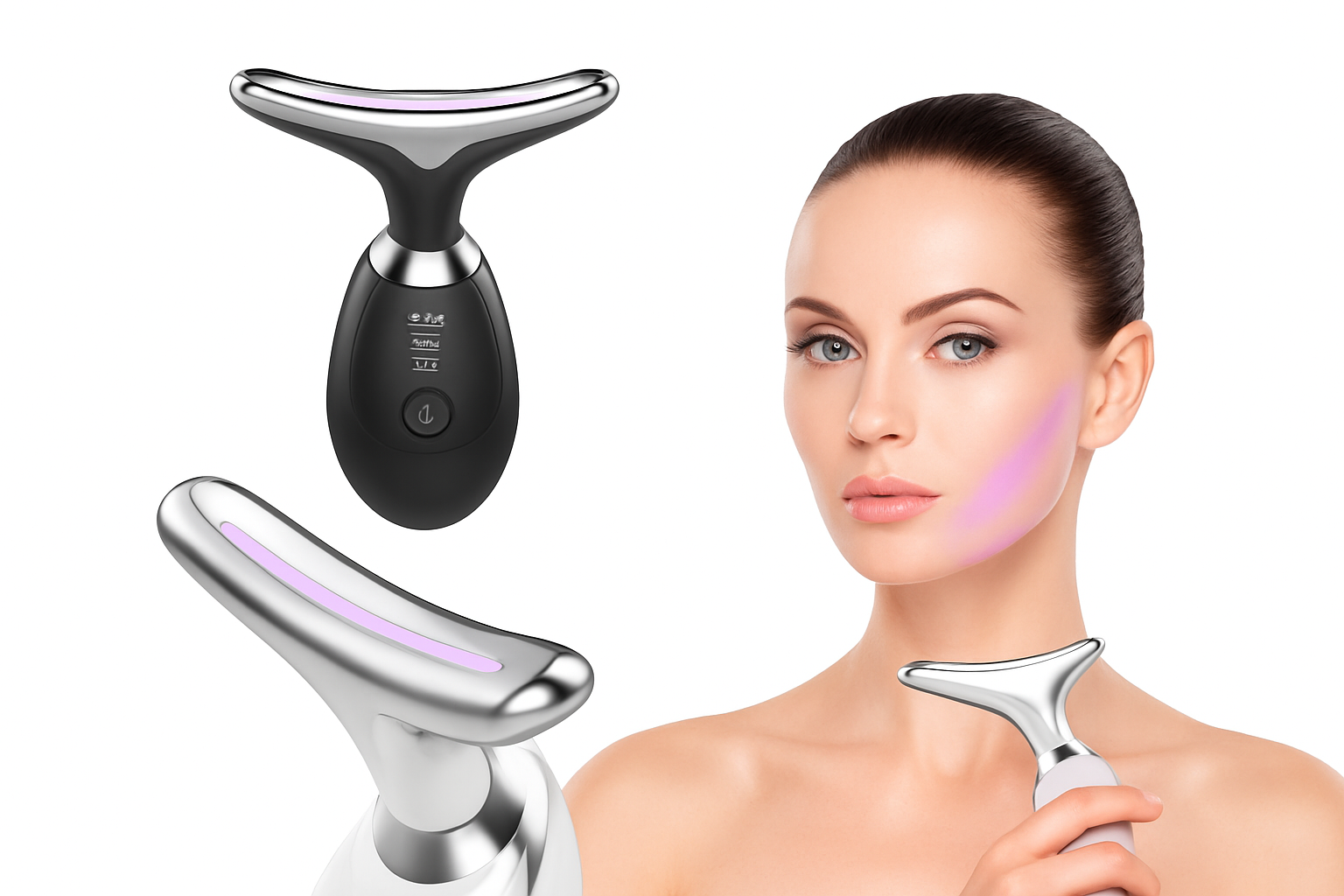 EMS Gezichtsmassager voor Gezichts- en Neklift met LED-modi
