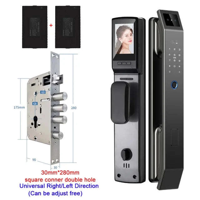 Face Recognition Digital Door Lock with Camera, Fingerprint & Keyless Entry-D14P 30280 S-C D-H / United States / Wishome app version