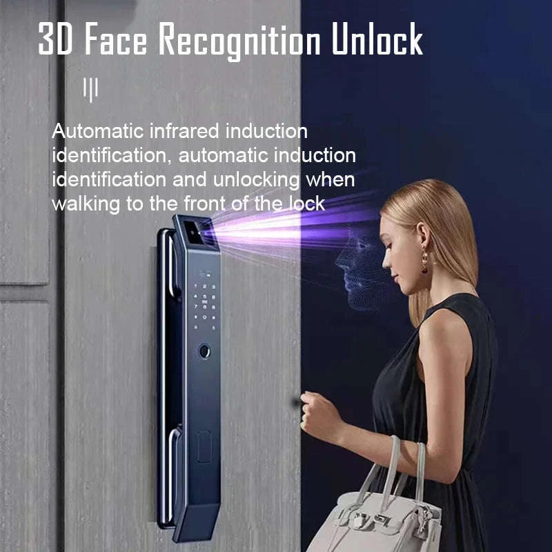 Face Recognition Digital Door Lock with Camera, Fingerprint & Keyless Entry-D14P 30280 S-C D-H / United States / Wishome app version