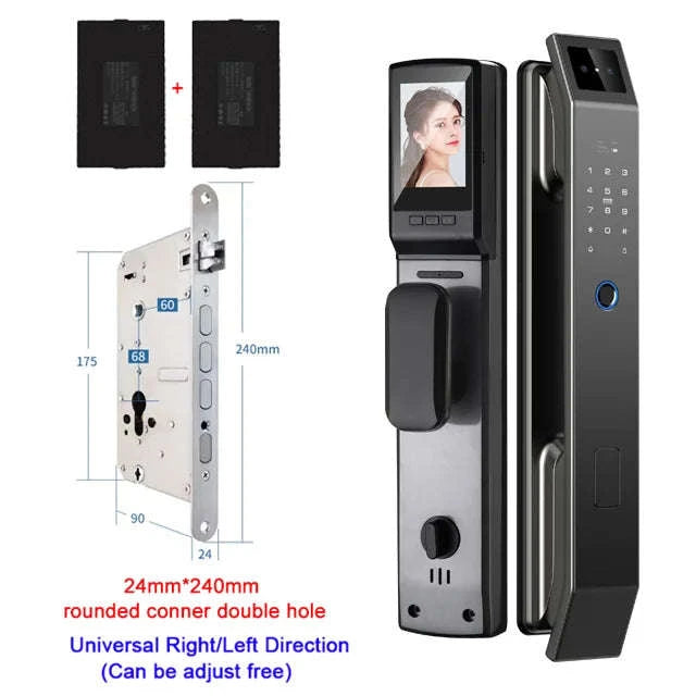 Face Recognition Digital Door Lock with Camera, Fingerprint & Keyless Entry-D14P 30280 S-C D-H / United States / Wishome app version