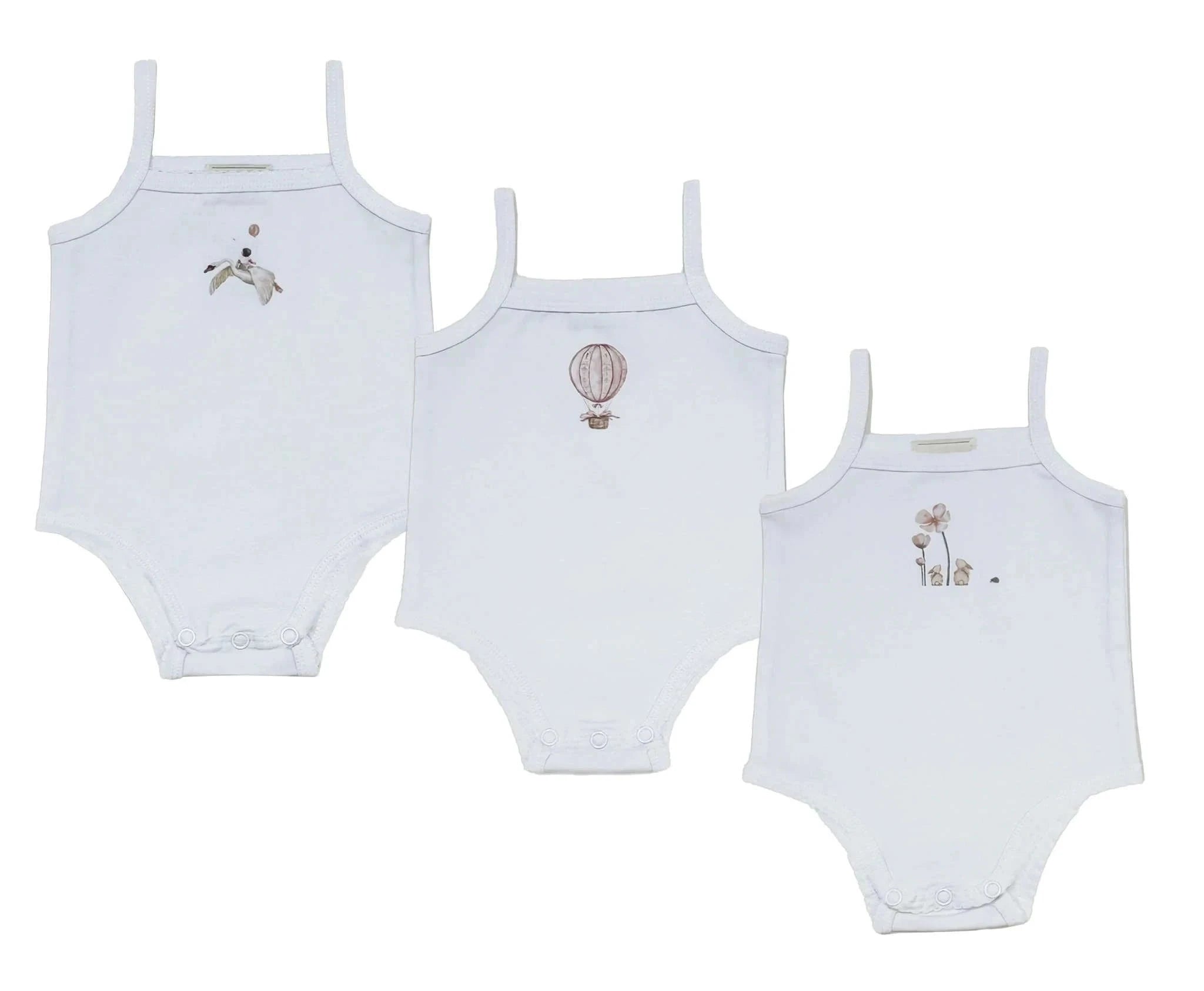 Family Matching Cotton Pajama Set with Printed Summer Design-girl three pieces / 9M