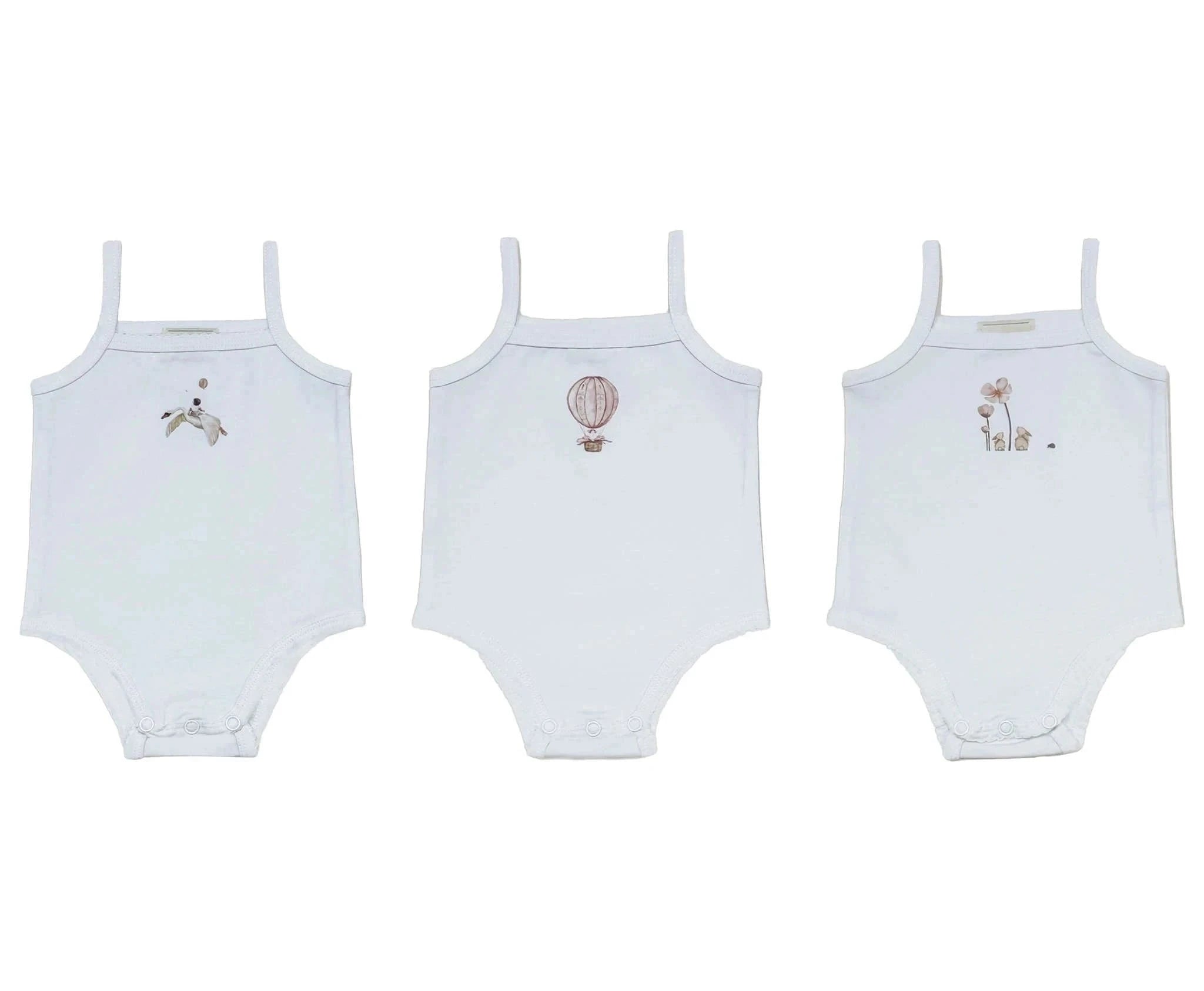 Family Matching Cotton Pajama Set with Printed Summer Design-girl three pieces / 9M
