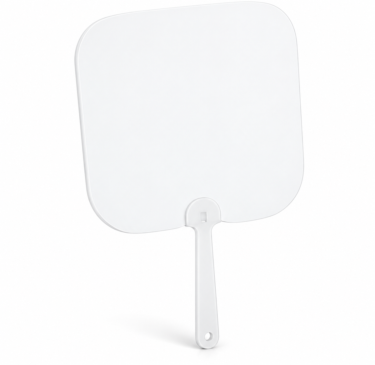 Single blank white square sublimation hand fan on white