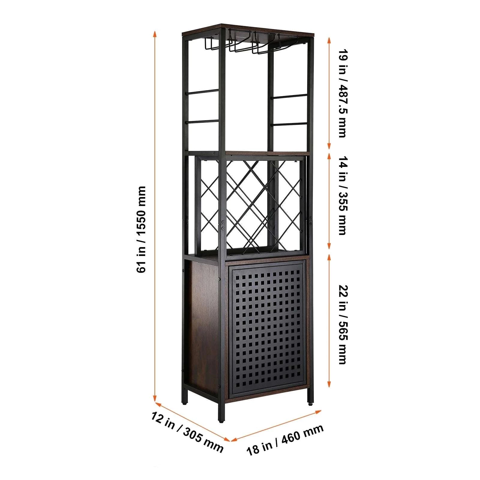Farmhouse Wine Bar Cabinet with Glass Rack, 13 Bottle Storage-39.4x34x15.7inch / spain
