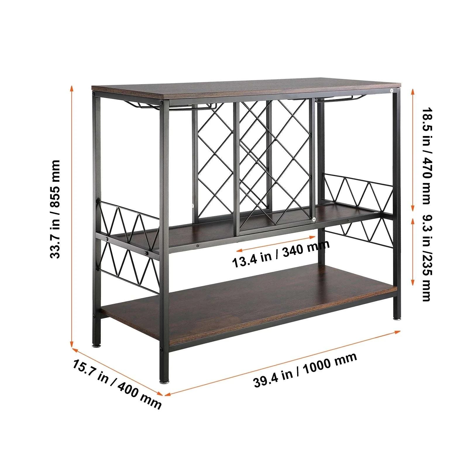 Farmhouse Wine Bar Cabinet with Glass Rack, 13 Bottle Storage-39.4x34x15.7inch / spain