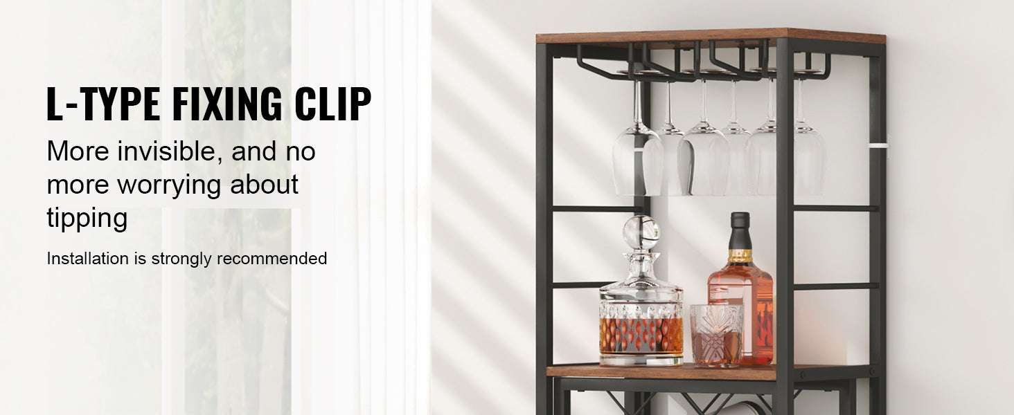 Farmhouse Wine Bar Cabinet with Glass Rack, 13 Bottle Storage-39.4x34x15.7inch / spain