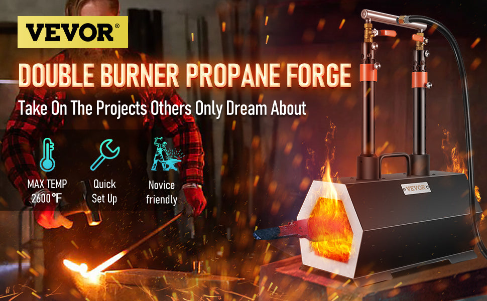 Portable Double Burner Propane Forge for Knife Making