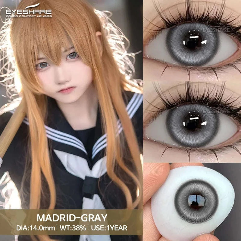 Fashion Colored Contact Lenses for Stunning Eye Effects-MONTREUX-GRAY / China Mainland / 0