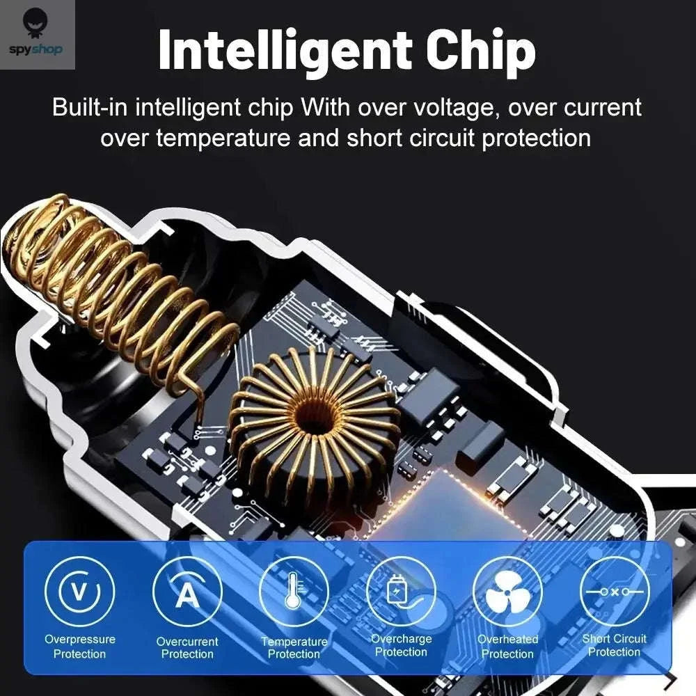 Fast Car Charger – 6-Port USB & PD High-Speed Vehicle Adapter-2 Port Volt display