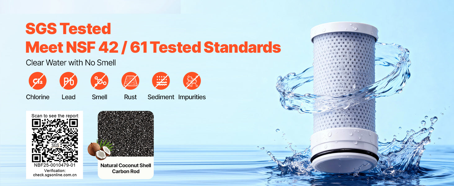 SucceBuy Faucet Filter Replacement 3-Pack Water-Filter Cartridge High-Efficiency Filtration 3-Month Value and 317 Gal Lifespan