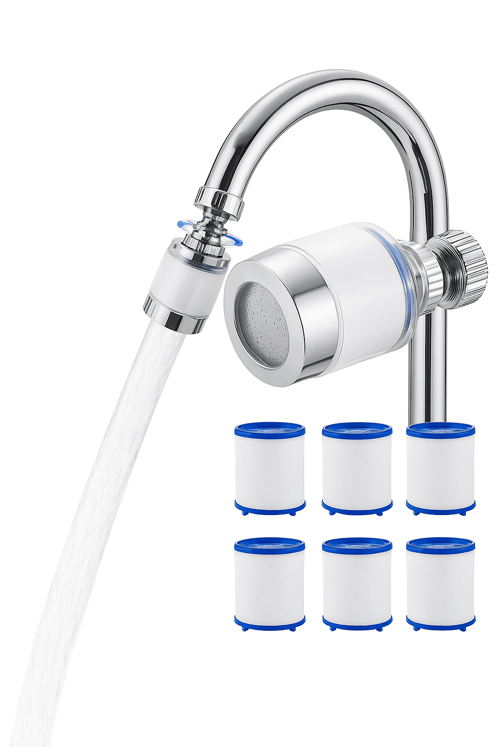 Faucet Water Filter with 360° Rotating Head for Cleaner Tap Water-4Set / spain