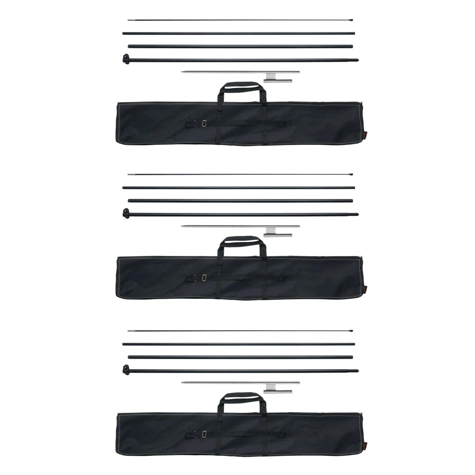Feather Flag Pole Kit 3-Pack 16.3 ft with Ground Stakes-Pole2set 8.15lbs / United States