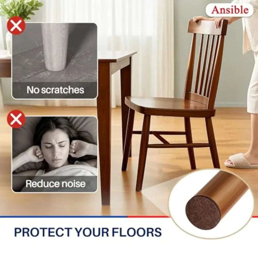 Felt Furniture Pads for Hardwood Floors Chair Leg Protectors-United States / 299PCSBrown