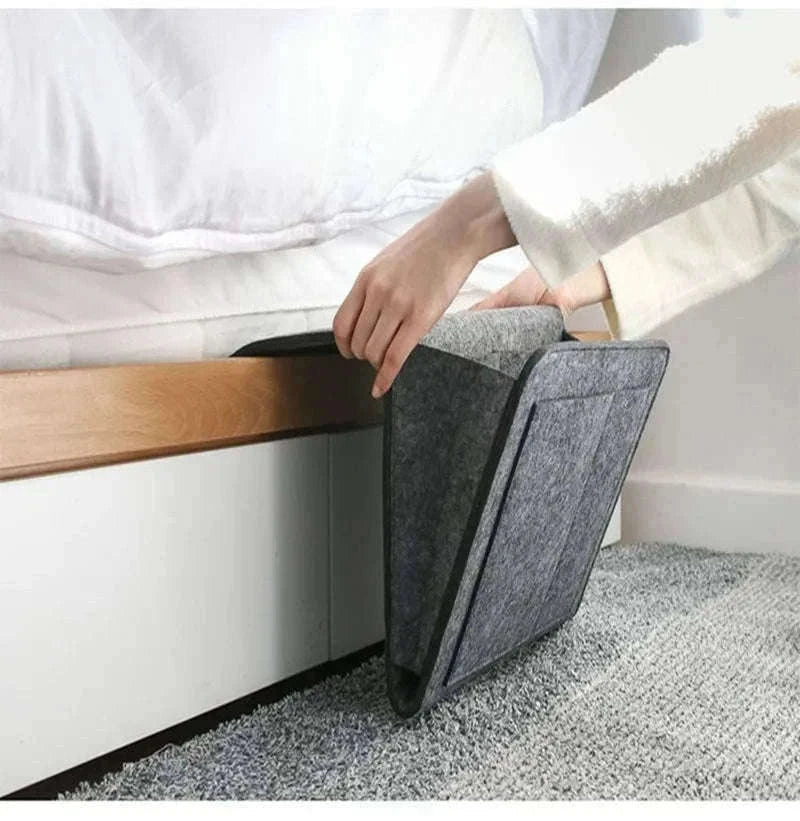 Felt Hanging Storage Organizer for Bed, Sofa, and Wall-grey