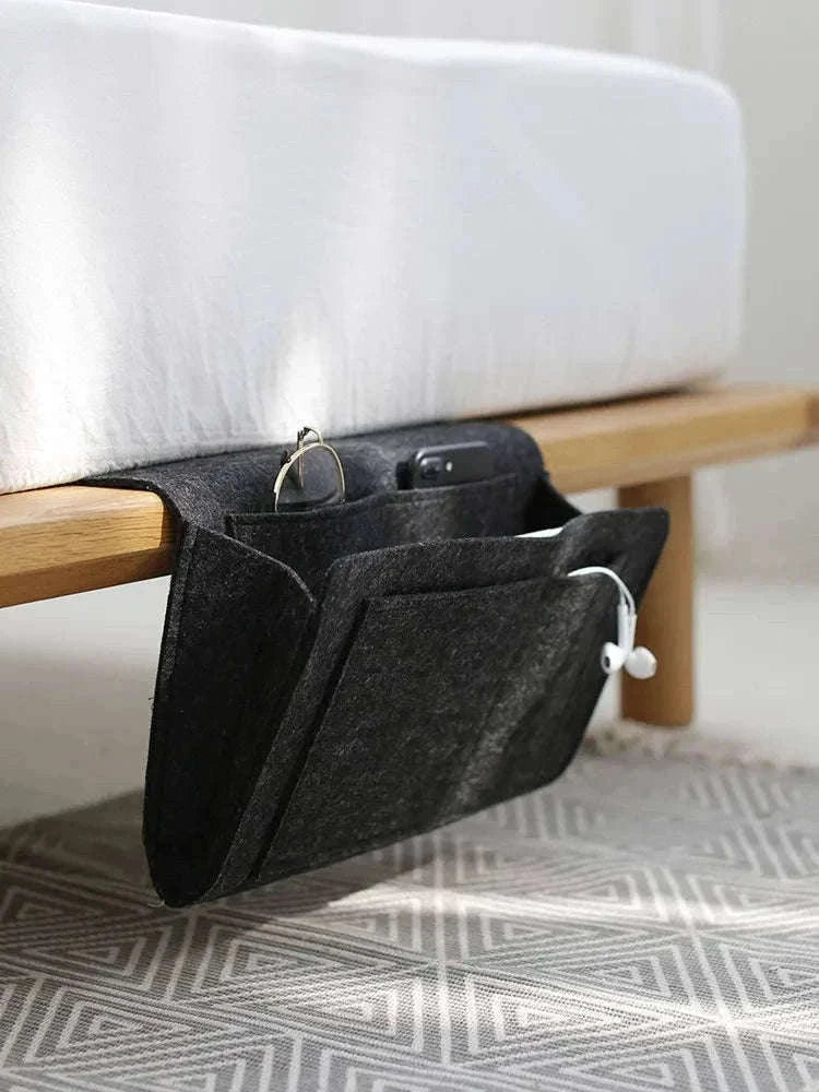 Felt Hanging Storage Organizer for Bed, Sofa, and Wall-grey