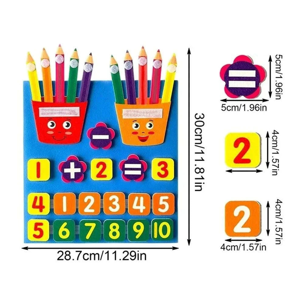 Felt Learning Board DIY Math Toy-blue