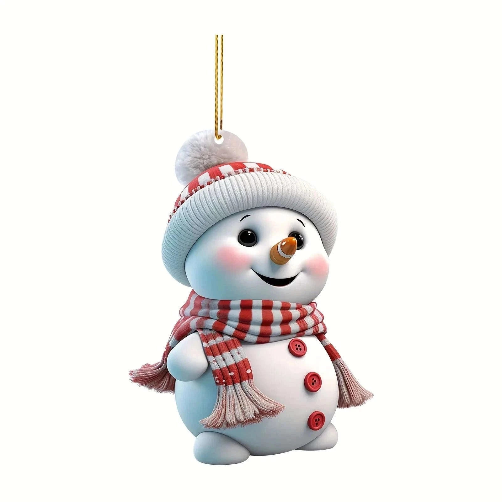 Festive 5-Pack Acrylic Snowman Christmas Ornaments-Randomly -5pcs
