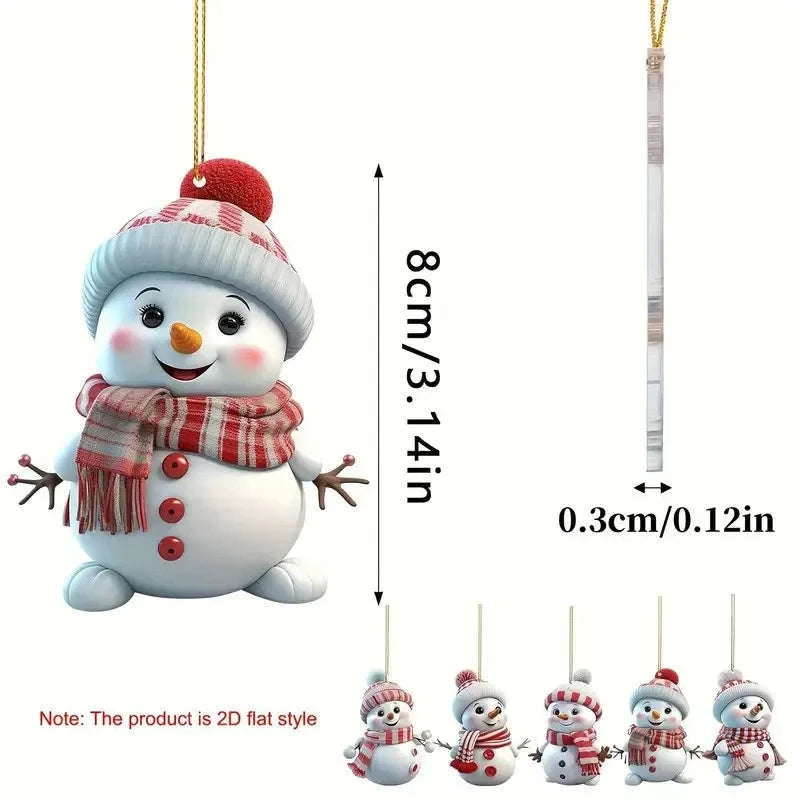 Festive 5-Pack Acrylic Snowman Ornaments-Randomly -5pcs