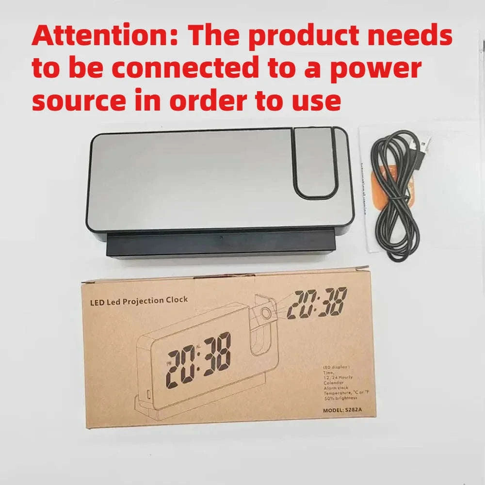 FHD 1080P Mini Projection Clock Camera with WiFi Motion Detection-only camera