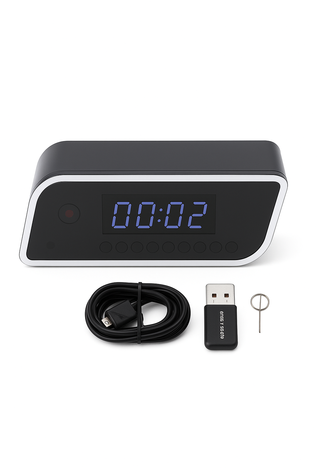 FHD Clock Camera FHD WiFi Camera Clock Indoor Wireless Security Camera with LED Time Display Motion Detection WiFi Camera Clock - Spy-shop.com