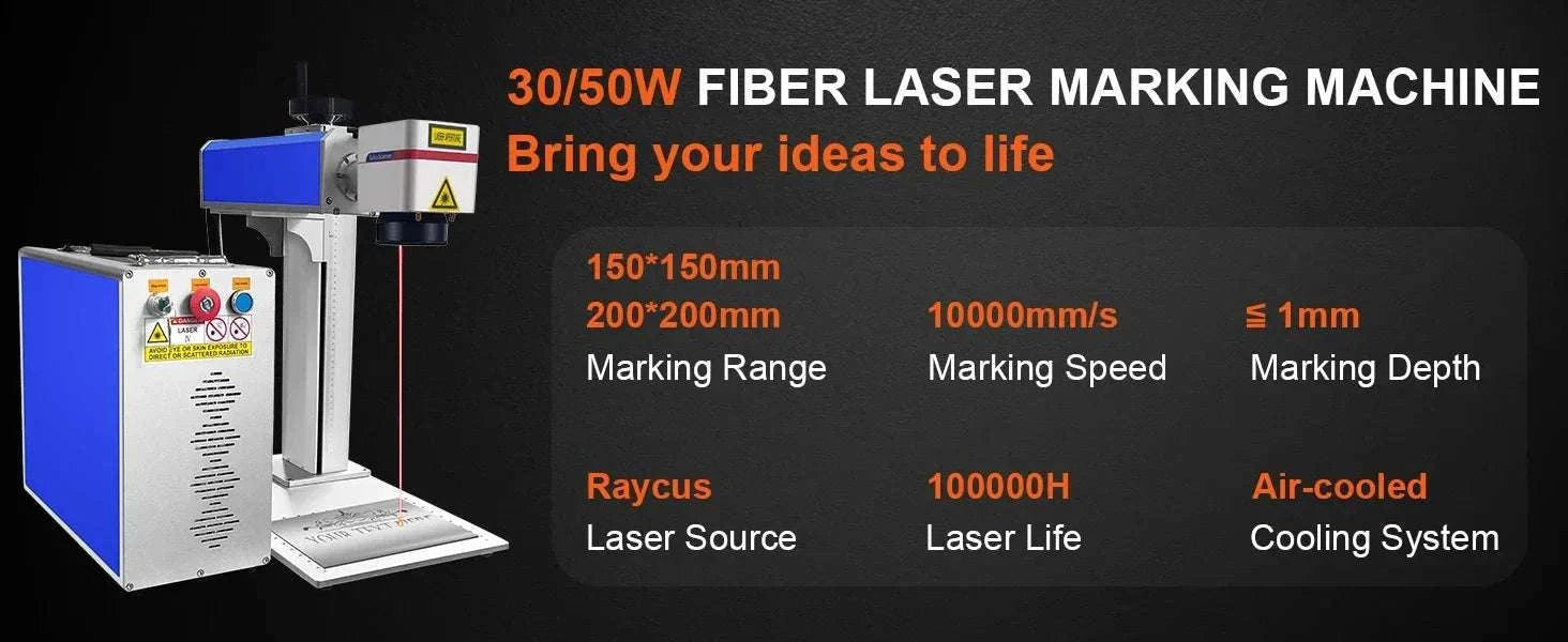 Fiber Laser Marking Machine 30W/50W for Metal Engraving-30W 150mmX150mm logo / United States