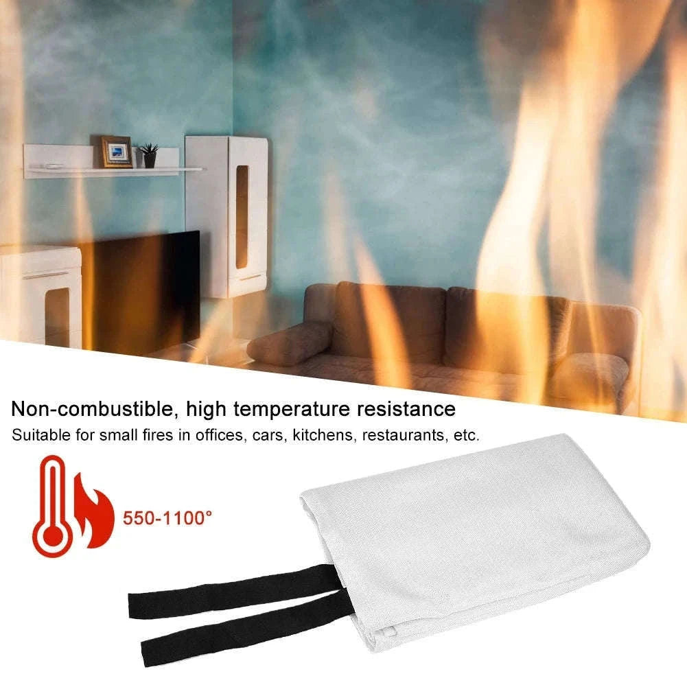 Fiberglass Emergency Fire Blanket for Kitchen, Car & Camping-1mx1m