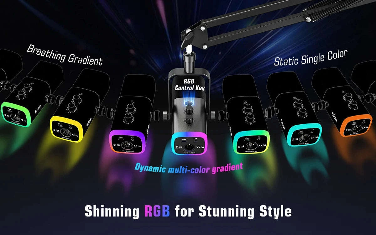 FIFINE AM8T Gaming Microphone Kit with USB/XLR and Boom Arm-AM8TW / spain