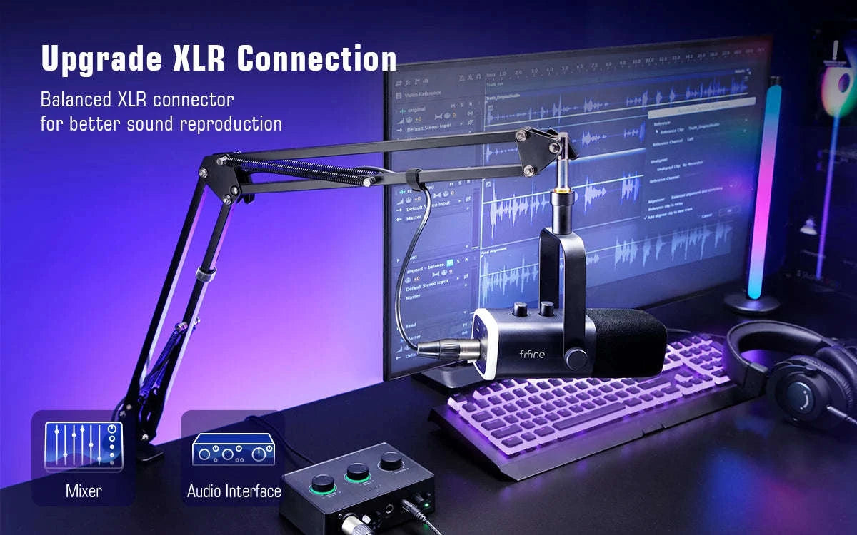 FIFINE AM8T Gaming Microphone Kit with USB/XLR and Boom Arm-AM8TW / spain