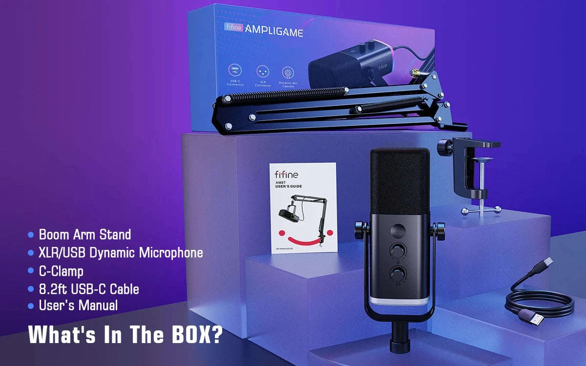 FIFINE AM8T Gaming Microphone Kit with USB/XLR and Boom Arm-AM8TW / spain