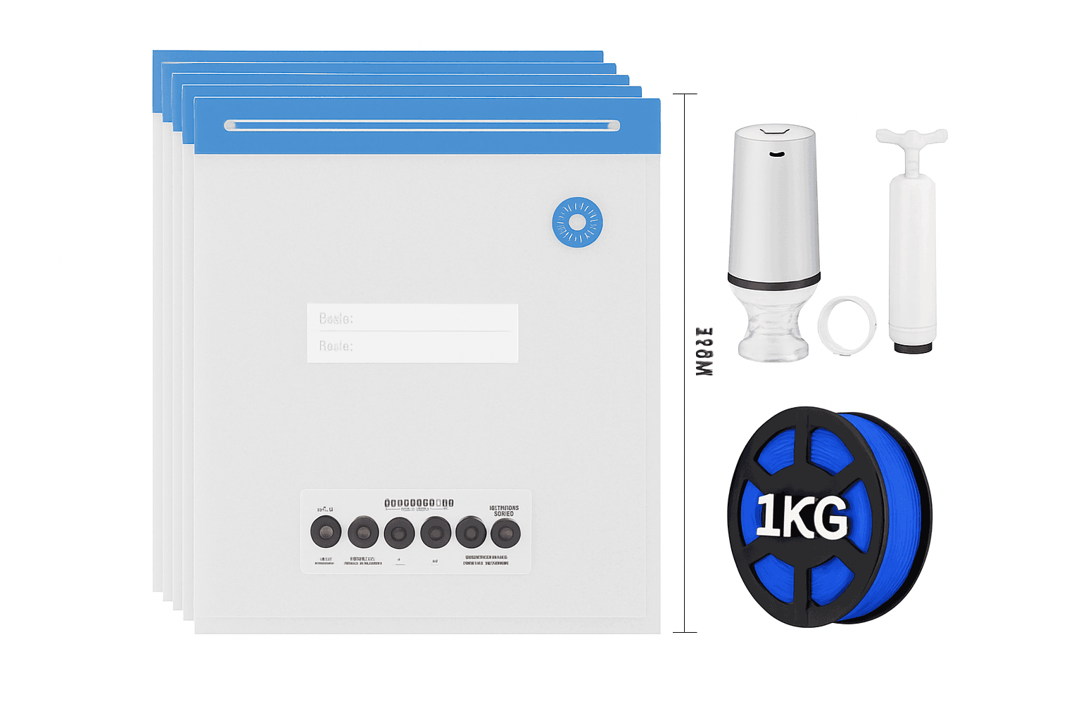 Filament Storage Vacuum Bag for Dry, Print-Ready Spools-5 BAG Kit