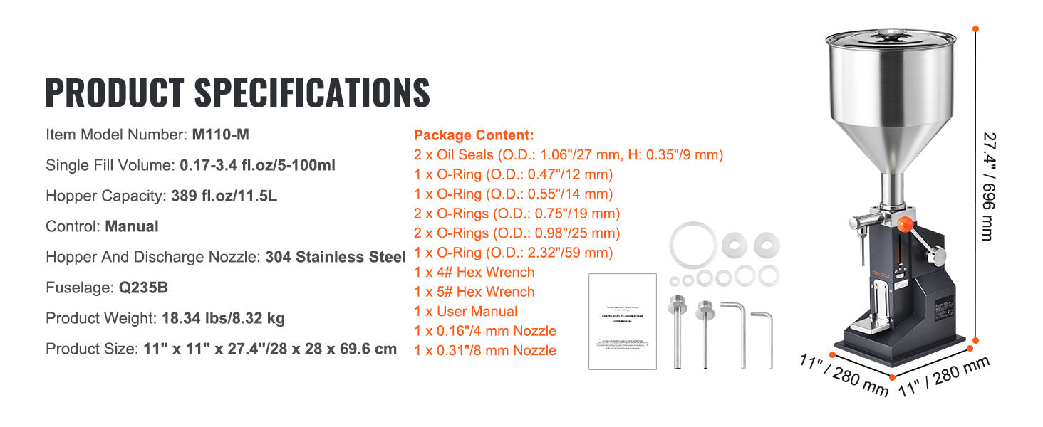 Manual Liquid Filling Machine 5–100ml Stainless Steel Bottle Filler